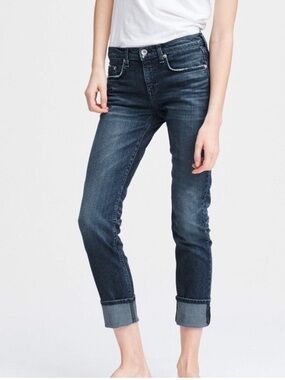 Rag & Bone Dre Low-Rise Slim Boyfriend Jeans Zip Fly Wilton Women's 28